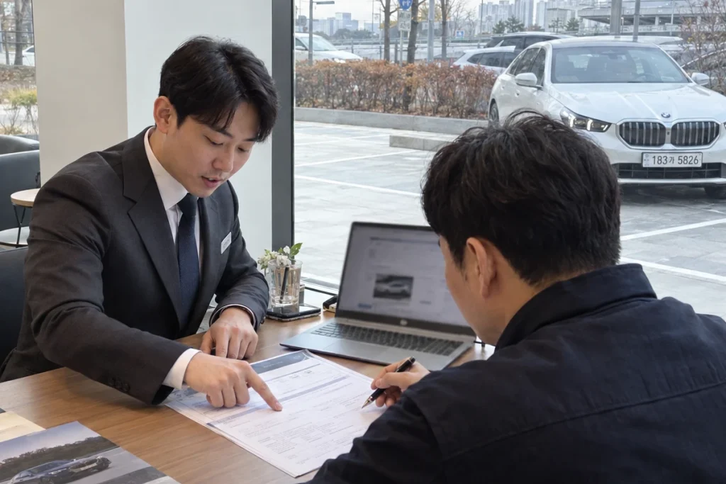 자동차 구매 상담 장면