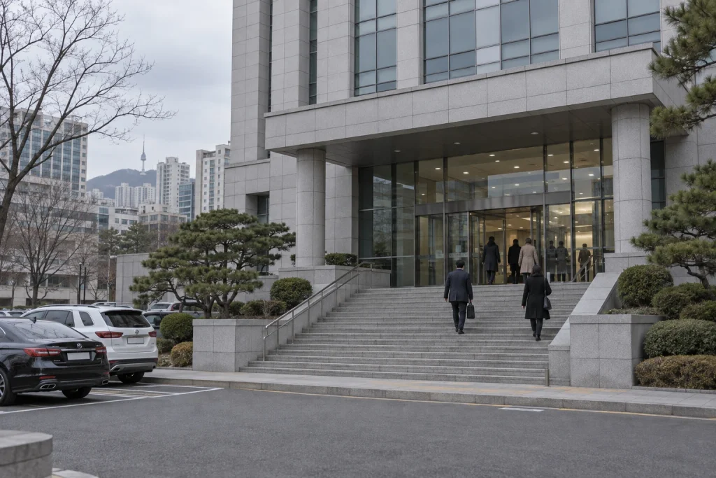 운전 당시 음주 여부를 심리하는 법원 재판